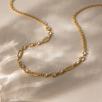 18K Gold Sparkle Season Dainty Chain Choker Necklace