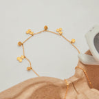 18K Gold Cherry Sprinkled Bling Dainty Necklace