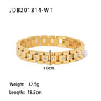 18K Gold Main Character Bling Watch Band Chain Bracelet