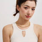 18K Gold Chic Tennis Chain Choker Necklace