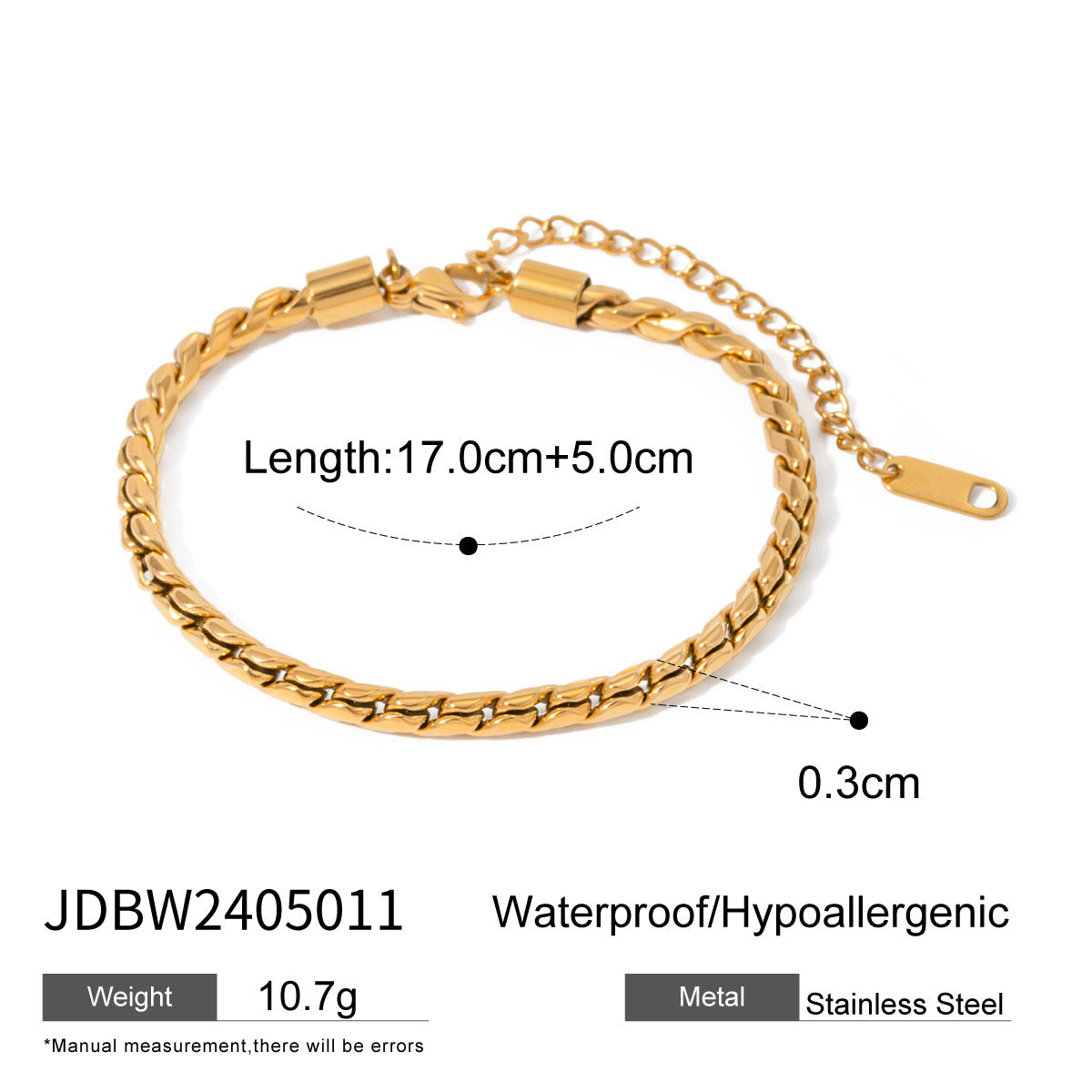 18K Gold Waterproof Color Beaded Flower Hand Chain Bracelet