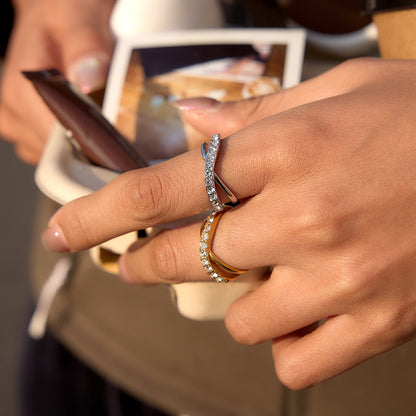 18K Gold and Silver Endless Embrace Eternity Ring