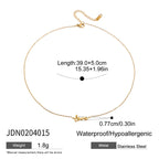 18K Gold Safety Pin Pendant Dainty Chain Layered Necklace Set
