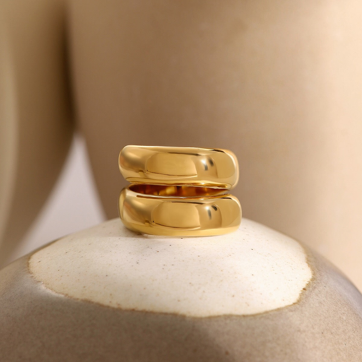 18K Gold Double Band Ring