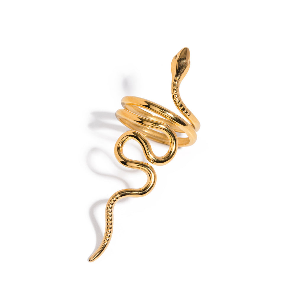 18K Gold Serpent Statement Ring