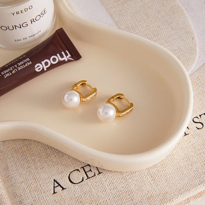 18K Gold Soft Brilliance Pearl Stud Earrings