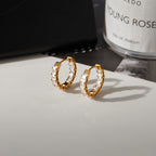 18K Gold Diamond Fever Small Hoop Huggie Earrings