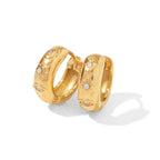 18K Gold Evil Eye Small Hoop Huggie Earrings