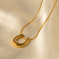 18K Gold Horseshoe Statement Pendant Necklace