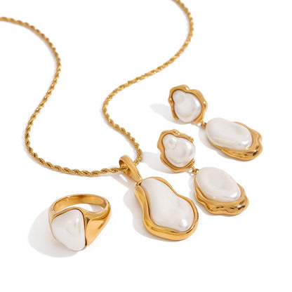 18K Gold Eternal Grace Baroque Pearl Dangle Earrings