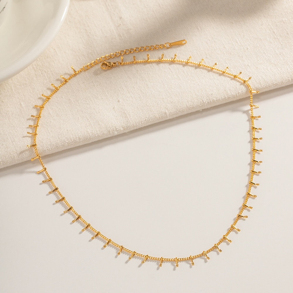 18K Gold Fringe Chain Bracelet