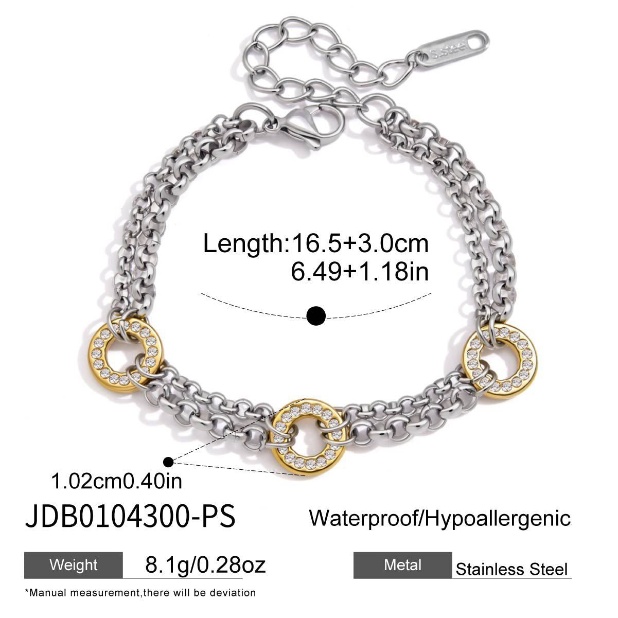 18K Gold and Silver Off Duty Two Tone Chain Bracelet
