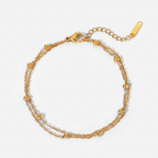 18K Gold Sweet Spark Dainty Chain Color Gem Bracelet Stack