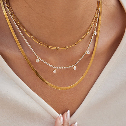 18K Gold Eternal Brilliance Tennis Dainty Choker Necklace