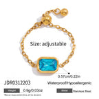 18K Gold Daydream Pink Butterfly Color Stones Adjustable Chain Ring
