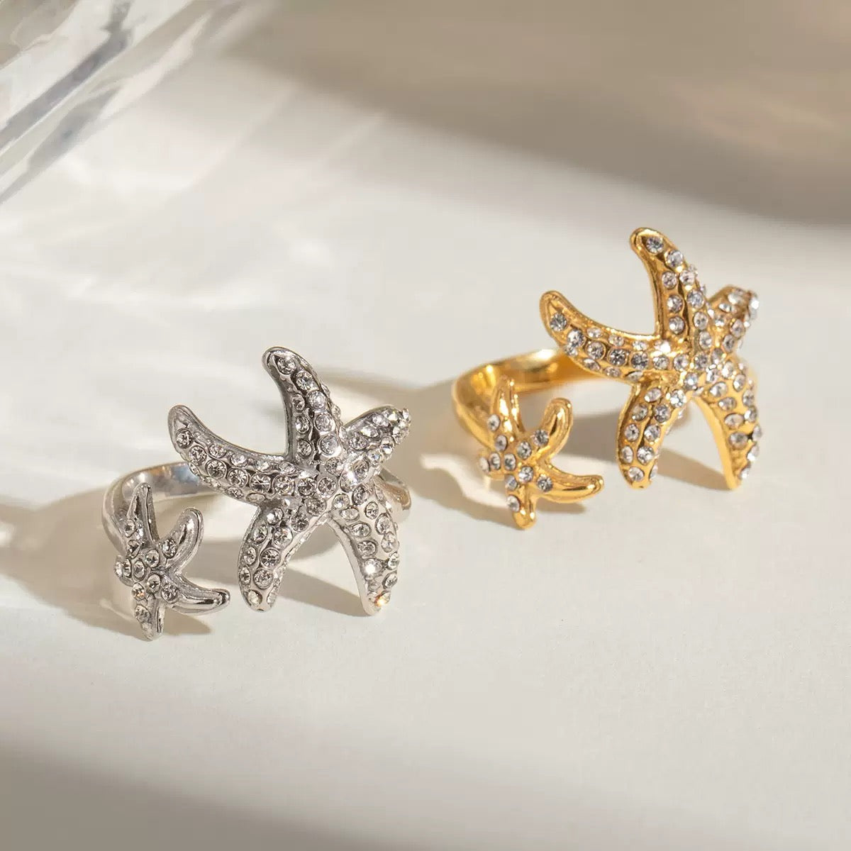 18K Gold Bling Starfish Statement Ring