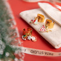 18K Gold Holiday Gleam Christmas Charm Statement Band Ring