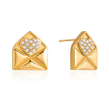 18K Gold Written in Love Bling Heart Pendant Dainty Necklace