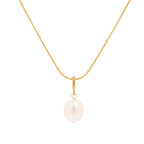 18K Gold Classic Dainty Pearl Pendant Necklace