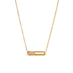 18K Gold Sliding Jewel Pendant Herringbone Snake Chain Layered Necklace Set