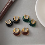 18K Gold Comfort Season Small Hoop Dangle Huggie Earrings