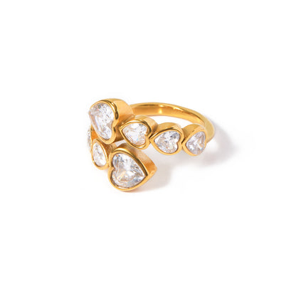 18K Gold Heart Statement Ring