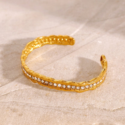 18K Gold Starry Bangle Bracelet