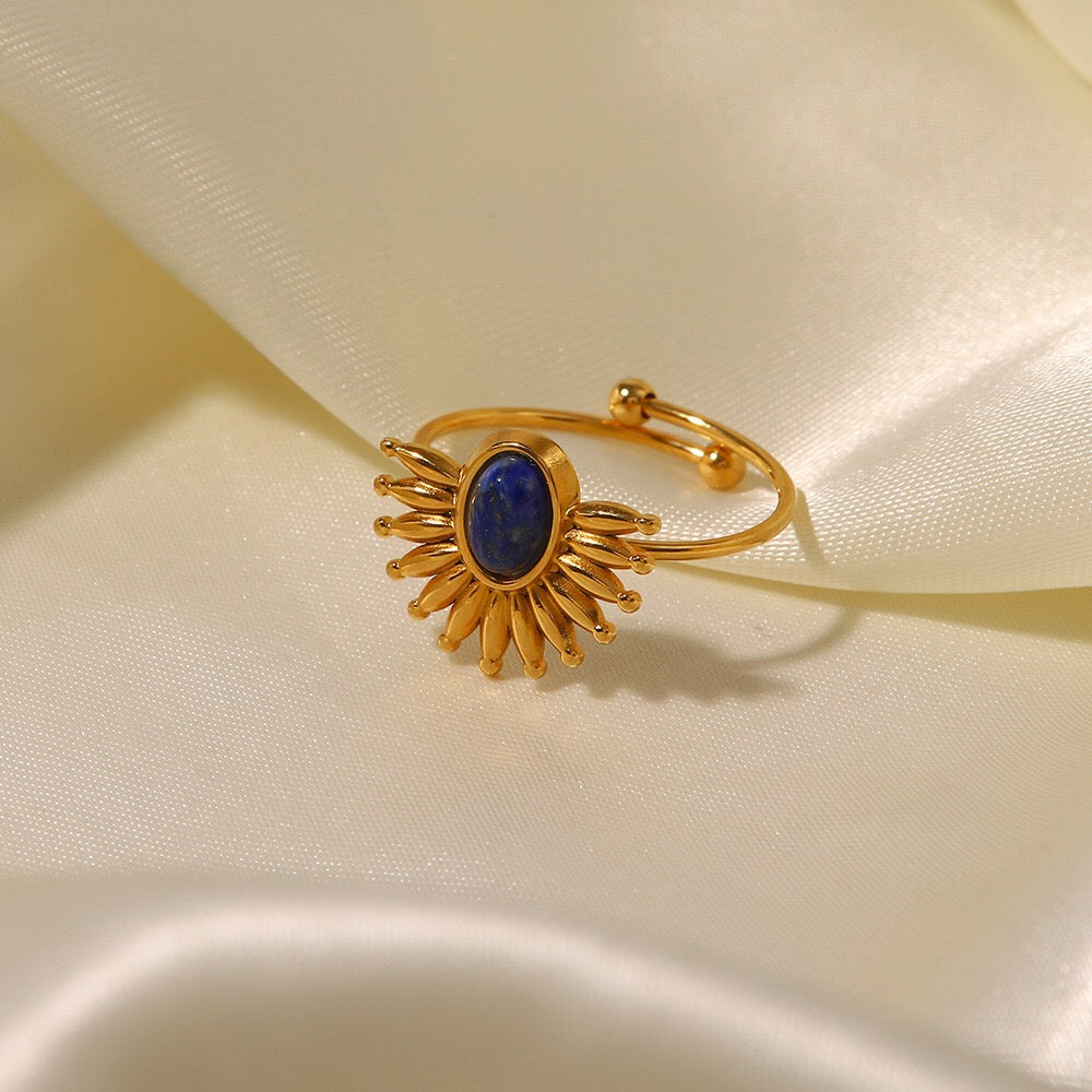 18K Gold Blazing Sun Ring