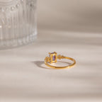18K Gold Lavender Glow Februray Birthstone Dainty Stacking Ring