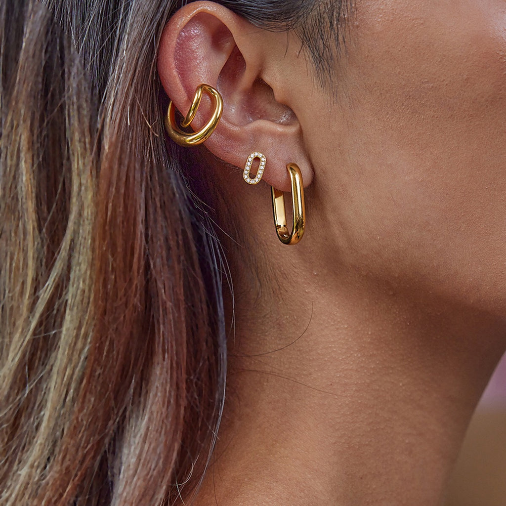 18K Gold Essential Everyday Small Hoop Huggie Earrings