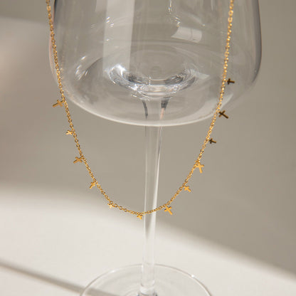18K Gold Cross Dainty Chain Necklace