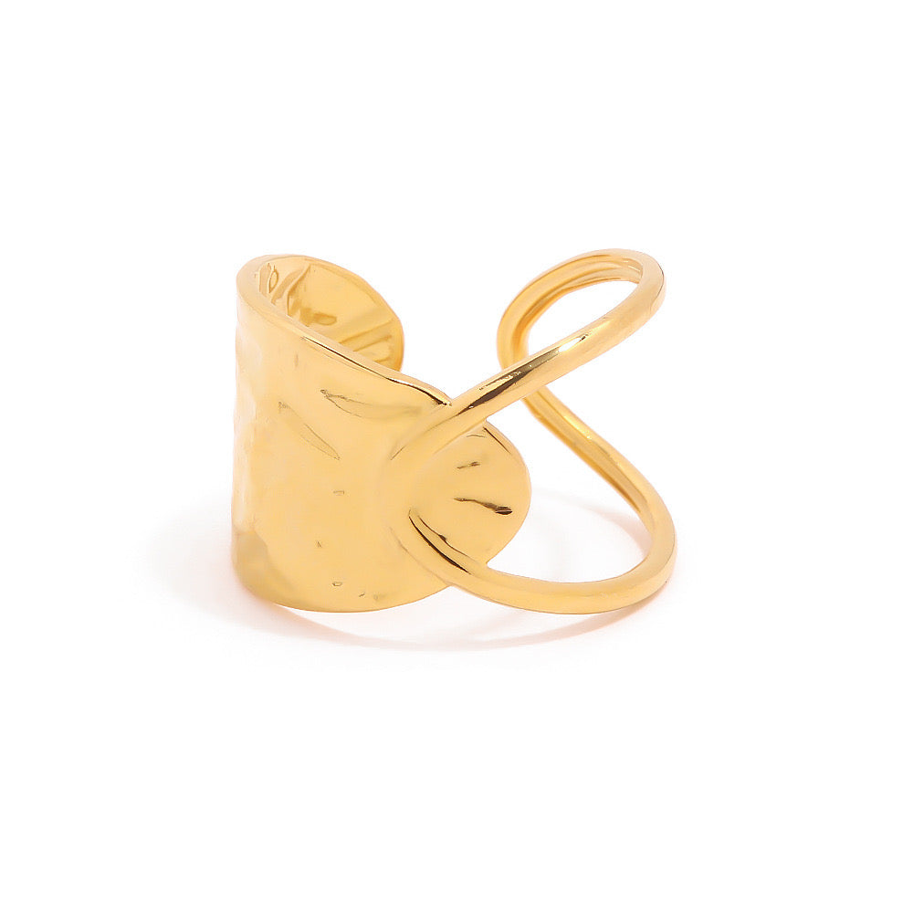 18K Gold Balance Geometric Statement Band Ring