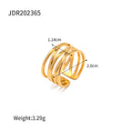 18K Gold Crossover Band Cuff Ring