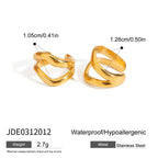 18K Gold Unique Huggie Ear Cuffs