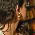 18K Gold Chunky Hoop Statement Huggie Earrings