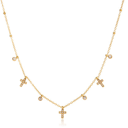 18K Gold Tempting Shimmer Heart Star Dainty Chain Necklace