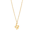 18K Gold Dainty Snake Pendant Necklace