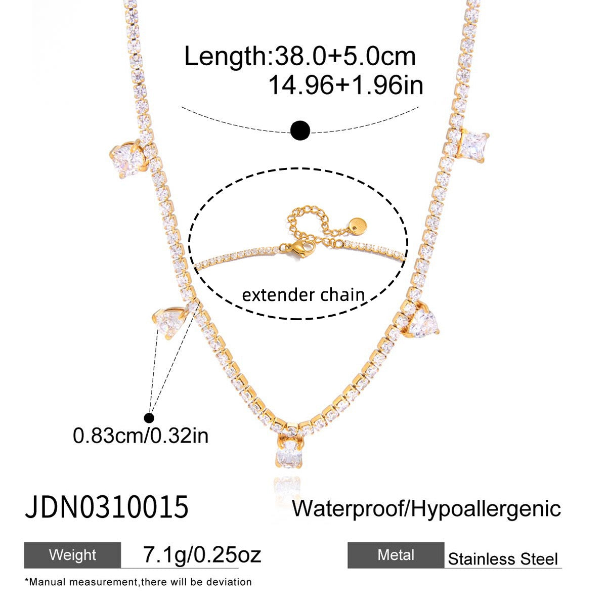 18K Gold Eternal Brilliance Tennis Dainty Choker Necklace