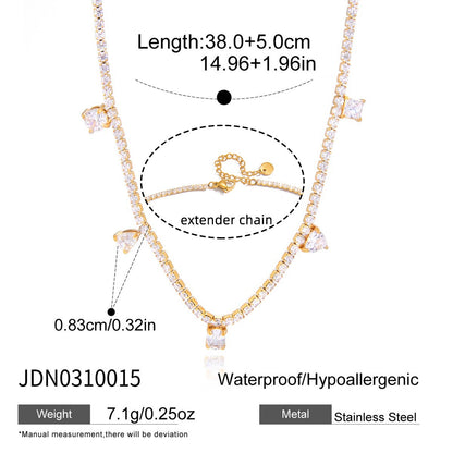 18K Gold Eternal Brilliance Tennis Dainty Choker Necklace