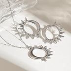 18K Gold Glowing Sun Statement Pendant Necklace