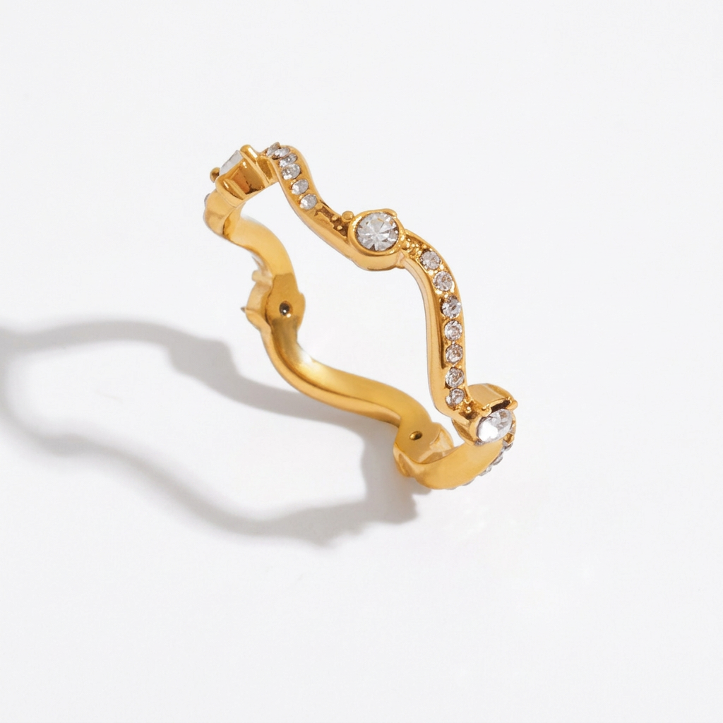 18K Gold Pumpkin Latte Stacking Rings Set
