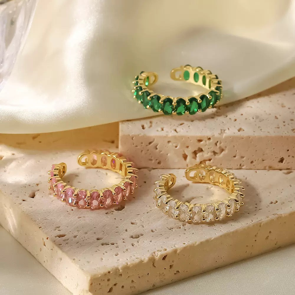 18K Gold Dazzle Bling Tennis Ring