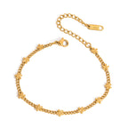 18K Gold Petal Tease Dainty Flower Chain Necklace Jewelry Set