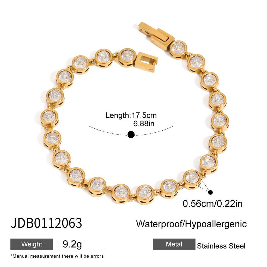 18K Gold Opulence Paperclip Chain Tennis Chunky Statement Bangle Bracelet Stack