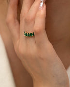 18K Gold Dazzle Bling Tennis Ring