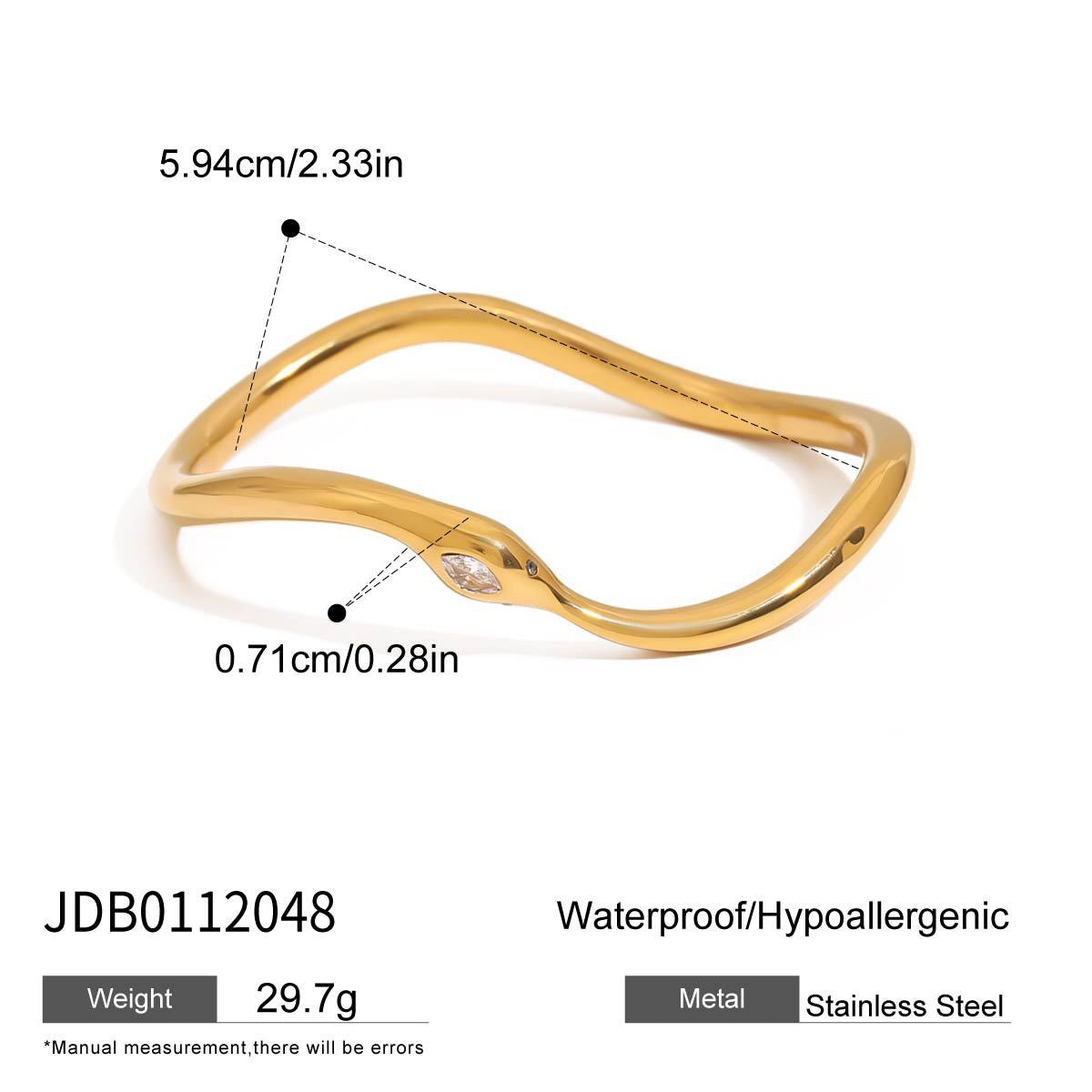 18K Gold Serpent Seduction Statement Bangle Bracelet Stack