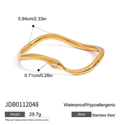 18K Gold Serpent Seduction Statement Bangle Bracelet Stack