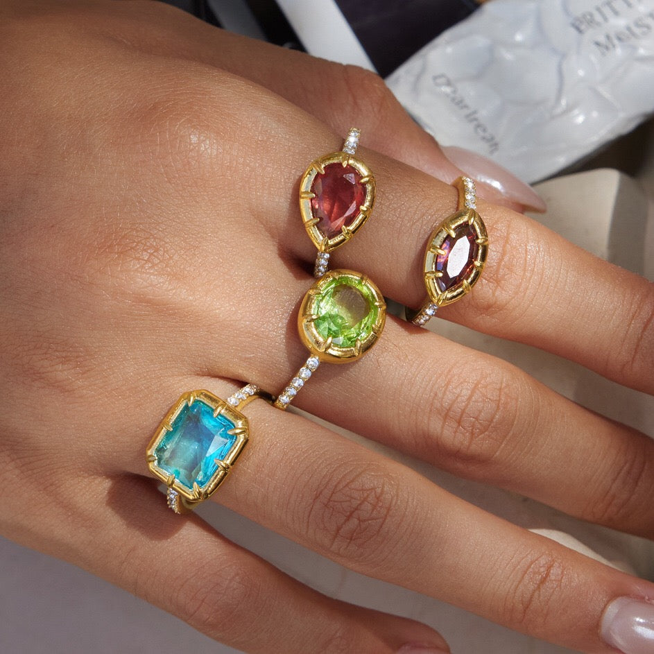 18K Gold The Showstoppers Color Gem Statement Cocktail Ring