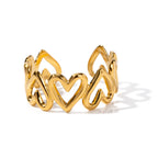 18K Gold Heart Band Ring