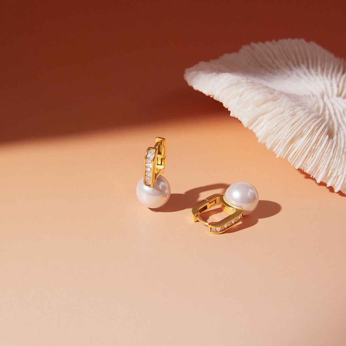 18K Gold Soft Brilliance Pearl Stud Earrings